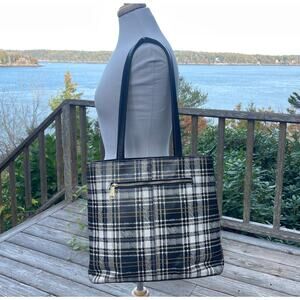 Patricia Nash Silvia Ashby Luna Black White Plaid Tote